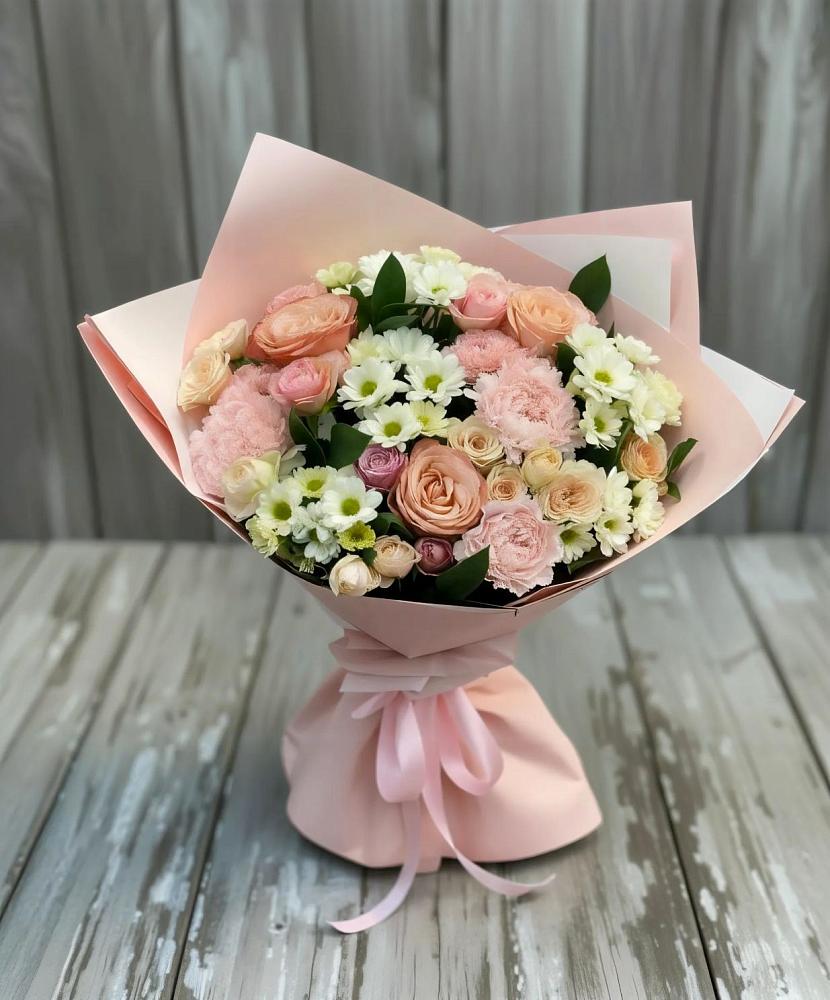 Букет цветов из: Гвоздики, Розы и Хризантемы в Натухаевской