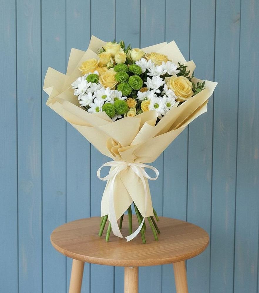 Букет цветов из: Хризантемы и Розы в Натухаевской