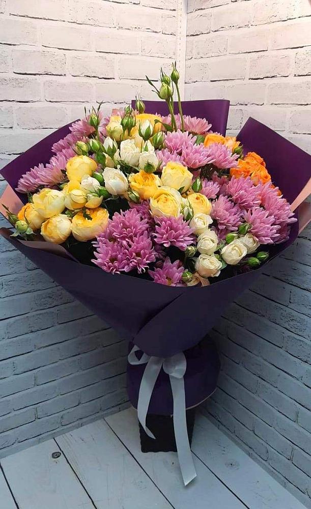 Букет цветов из: Хризантемы и Розы в Натухаевской