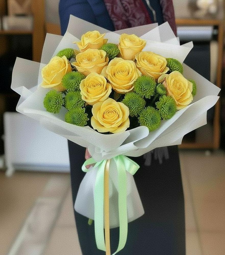 Букет цветов из: Хризантемы и Розы в Натухаевской