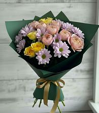 Букет цветов из:  Хризантемы и Розы в Натухаевской