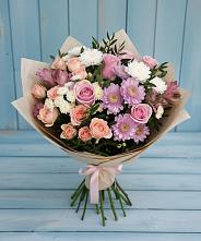 Букет цветов из:  Хризантемы, Розы и Альстромерии #REPLACE_PRED# Натухаевской