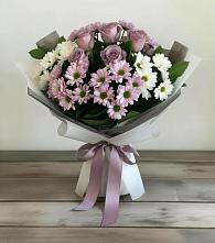 Букет цветов из:  Хризантемы и Розы #REPLACE_PRED# Натухаевской