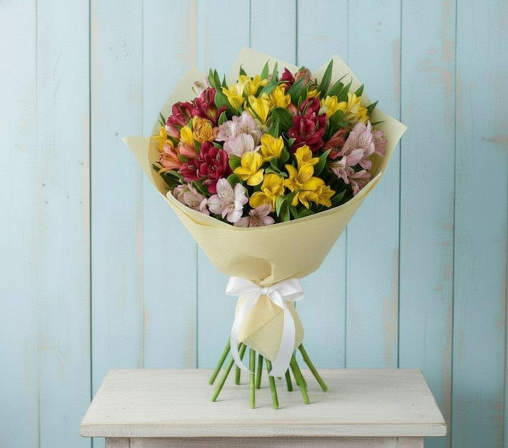 Букет цветов из: Альстромерии в Натухаевской