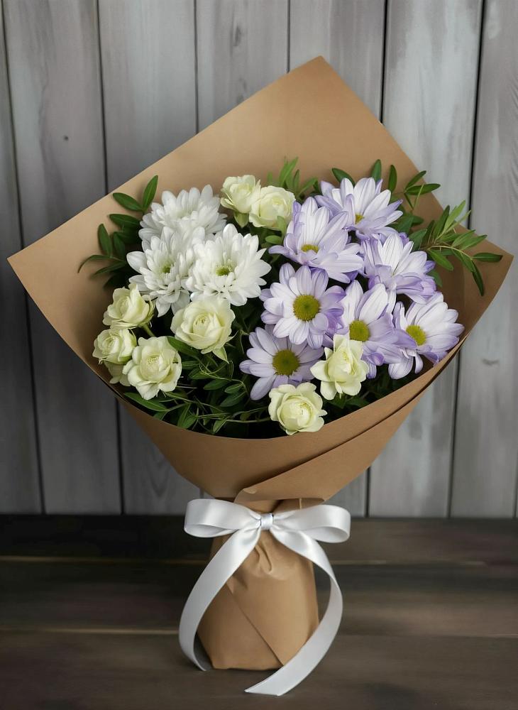 Букет цветов из: Хризантемы и Розы в Натухаевской