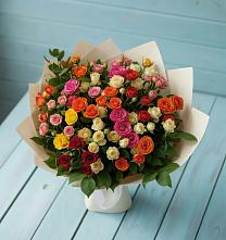 Букет Микс из разноцветных кустовых роз #REPLACE_PRED# Натухаевской